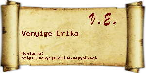 Venyige Erika névjegykártya